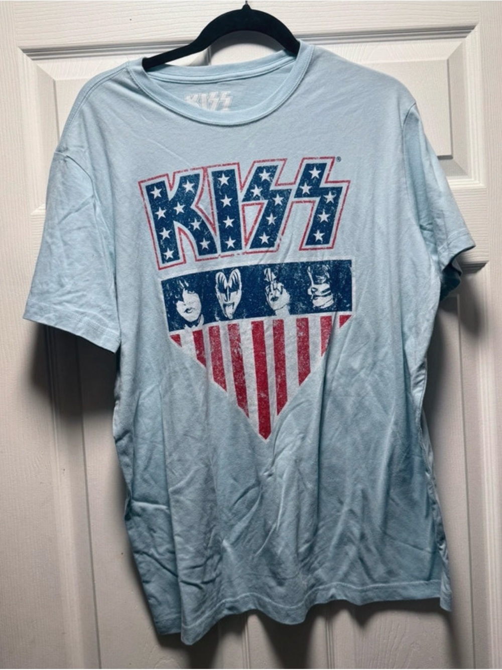 Light Blue Men’s Short Sleeve KISS Graphic Tee